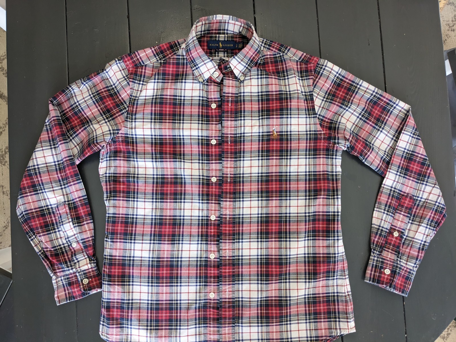 Ralph Lauren Classic Fit Button-Down Oxford Shirt Mens SZ Small Multicolor Plaid