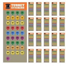 10 20 Sheet Packs Turret Stickers For Rifle Scopes -fits Most Scope Caps Rifl