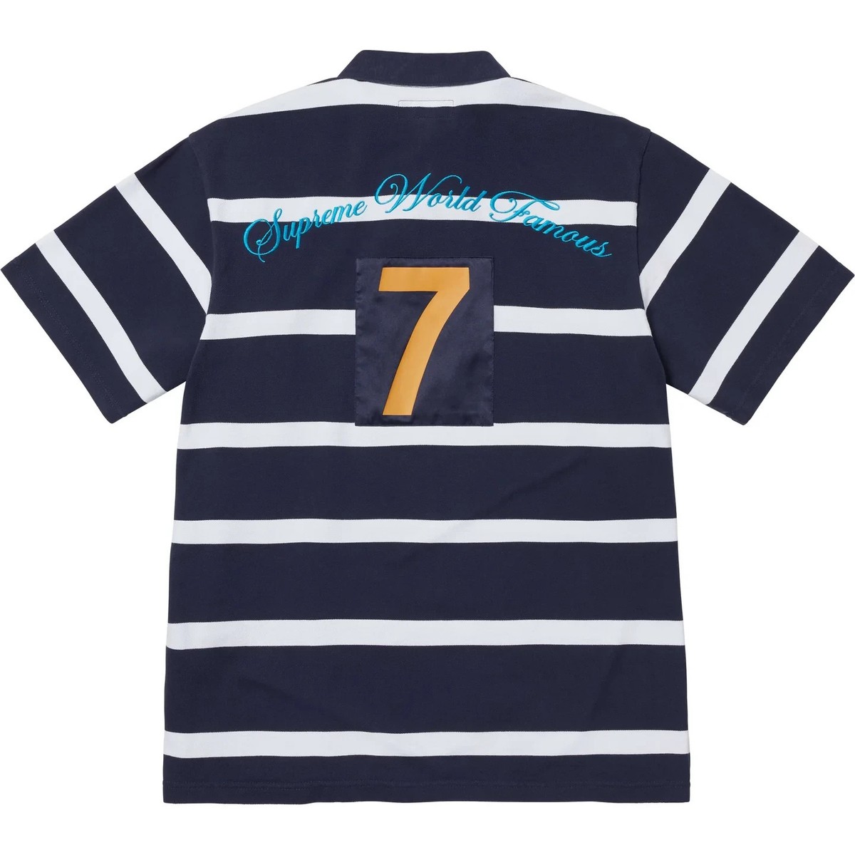 トップス Supreme Cursive Polo Navy Stripe Supreme Cursive Polo Navy Stripe | eBay