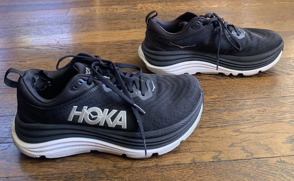 HOKA Gaviota 5 Ahtletic Running Shoes Womens US 8.5D Wide Black White - Image 3 of 4