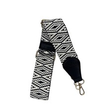 Jen  Co. Adjustable Guitar Strap or Handbag Strap NEW Black  White Chevron