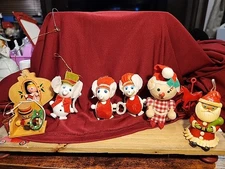 Lot Of 8 Vintage Christmas  Ornaments Assorted All From 50's And 60's 