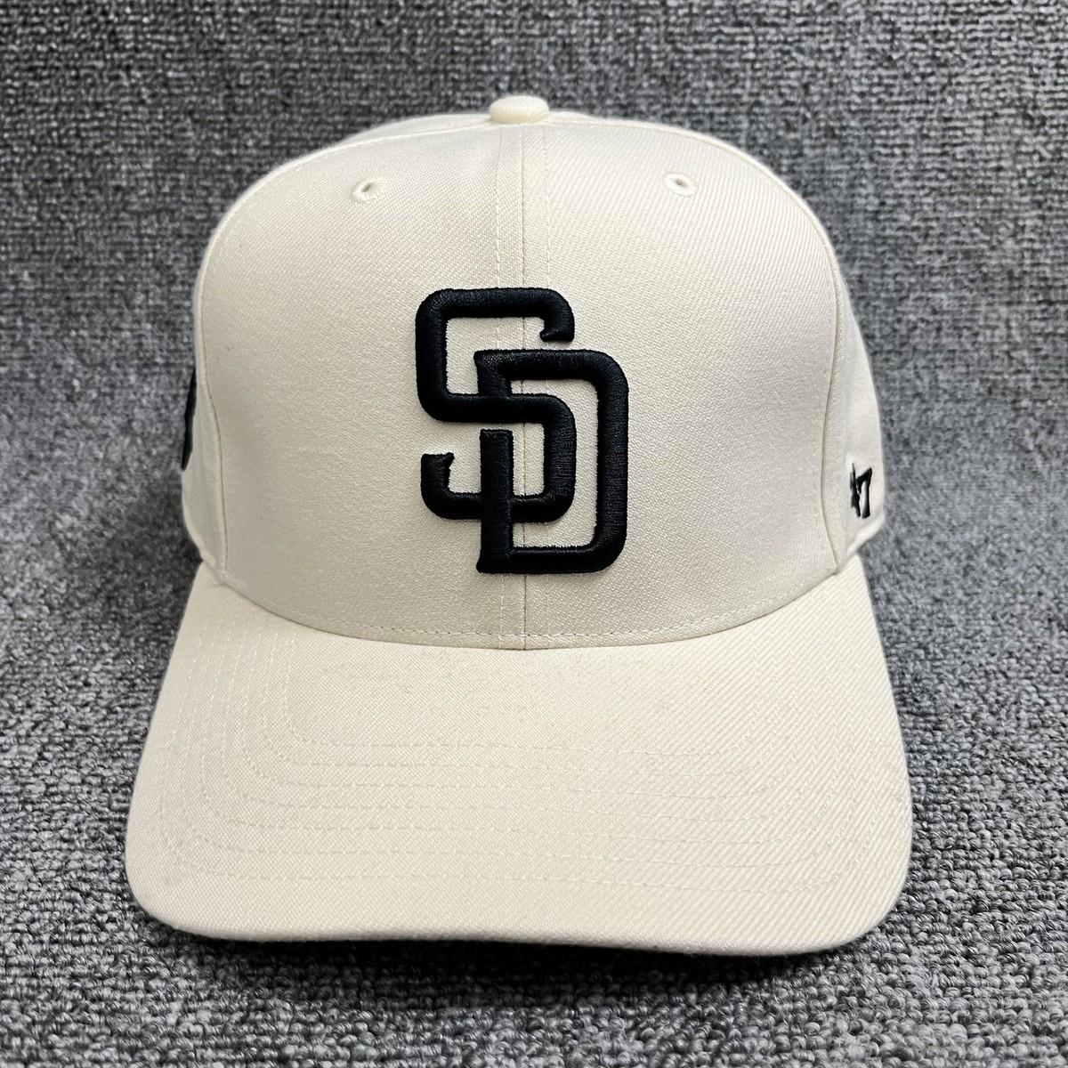 New '47 San Diego Padres Cream Snapback Hat Black SD Logo Swinging Friar