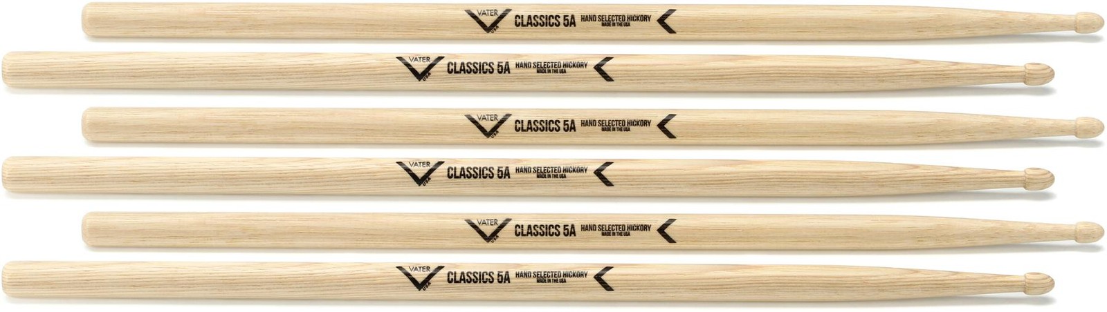 Барабанные палочки Vater Classics 3 упаковки - 5A - Деревянный наконечник 5 упаковок 26490₽