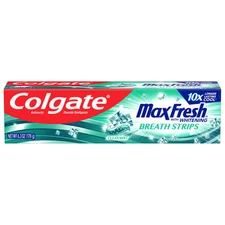 Colgate Max Fresh Whitening Toothpaste 6.3 oz Clean Mint Breath Strips