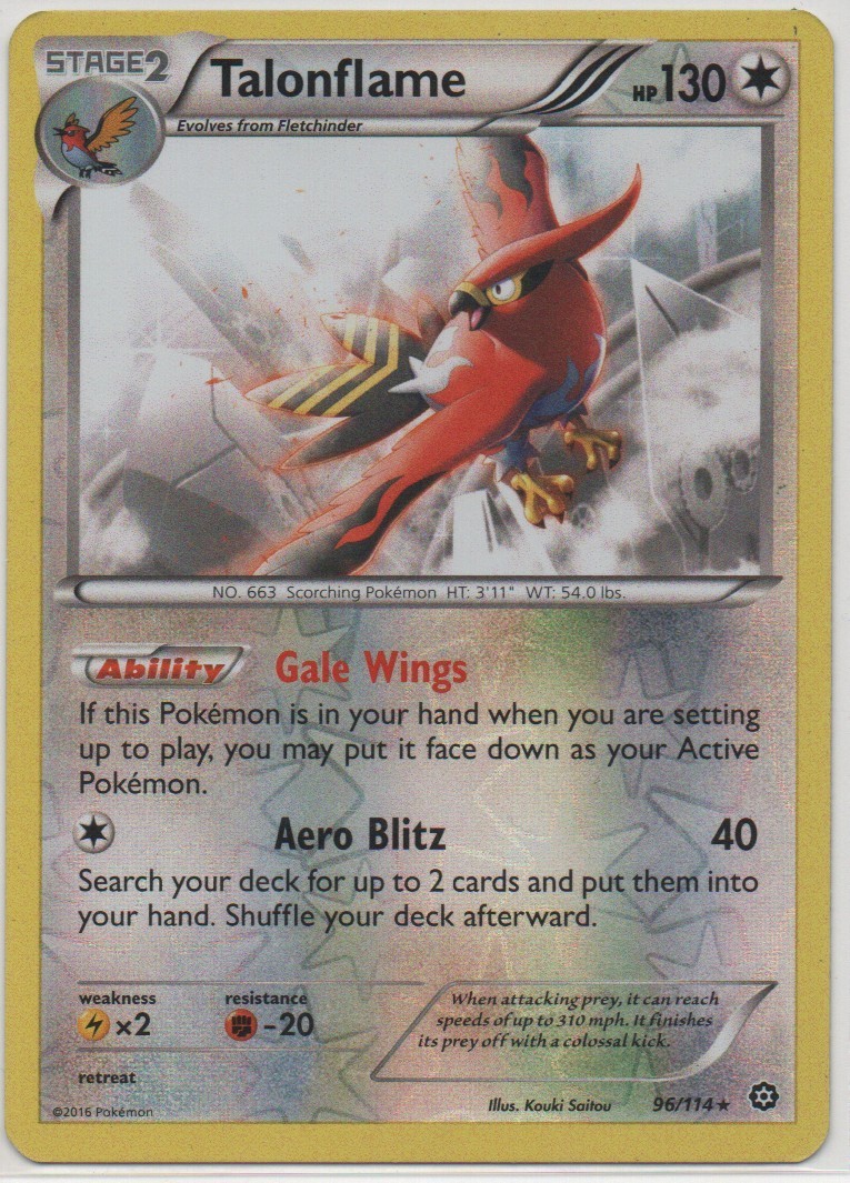 Talonflame 96/114 XY - Steam Siege Reverse Holo