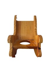 Vintage Wood Doll Rocking Chair Potty Chair Hand Crafted w/ Some Distressing