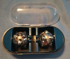Vintage Nikken Magboy Massage Therapy Silver Magnetic Balls w/Case Made Japan
