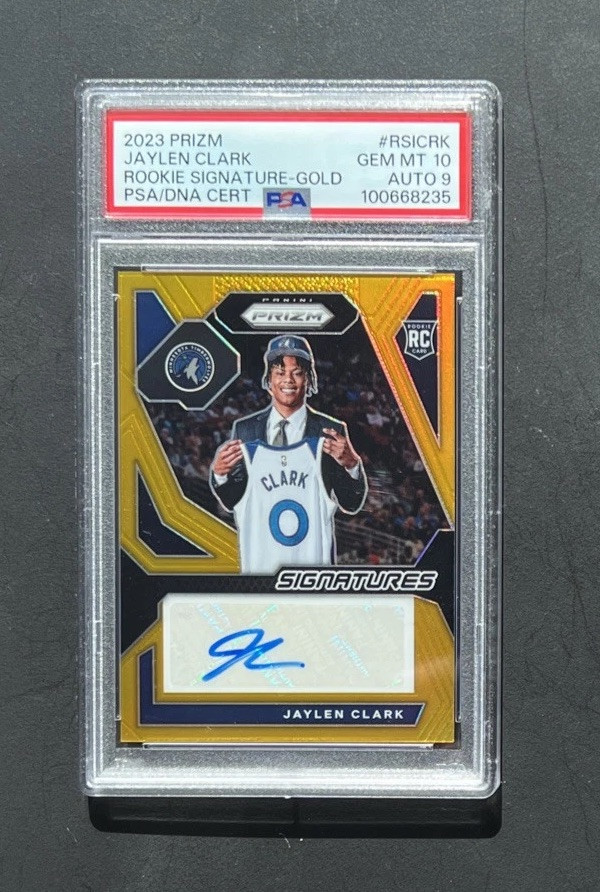 PSA 10 - JAYLEN CLARK #/10 Auto - 2023 Prizm Rookie Signature GOLD PSA 10 💎 view 1