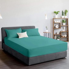 Image of 100% Egyptian Cotton Fitted Sheet 400TC 25cm Deep-Single Double King Super King