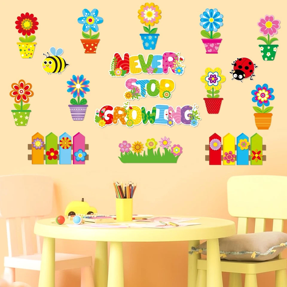 126 Pcs Spring Bulletin Board Decorations Set - Spring Flowers, Butterflies &... - Image 4 of 4