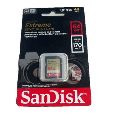 SanDisk Extreme 64 GB Class 10/UHS-I (U3) V30 SDXC (sdsdxv2064gancin)