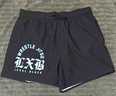 LXB Level Black Wrestle Jitsu Shorts w/pockets Size L