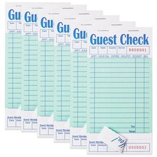 ZPARIK 6 Pack Guest Checks Books for Servers Server Note Pads, 6pcs, Green