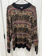 Generra Vintage Pullover Sweater Cotton/ramie Size Medium Multi Color
