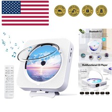 Bluetooth Portable Home CD Music Player with Remote Control, Timer, Built-in ...