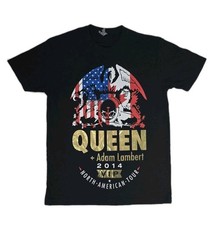 Queen & Adam Lambert 2014 North American Concert Tour VIP Black T-Shirt Adult M