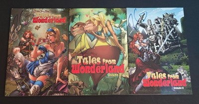 SIGNED TALES WONDERLAND VOLUME 1 2 3 GRIMM FAIRY TALES By Raven Gregory TPB Lot