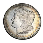 1881-S United States Morgan Silver Dollar Rainbow Uncirculated ￼