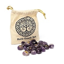 Runen-Orakelset im Baumwollbeutel - Amethyst