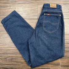 Vintage 80s Lee Rider Tapered Leg Jeans Fits 28x29 Dark Wash Women  s 14 USA Made