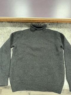 J Crew Sweater Womens Medium Gray Roll Neck Pullover Knit 100% Lambs Wool