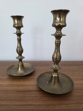 Vintage Pair of Solid Brass Candlestick Holde...