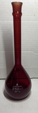 Vintage Pyrex Ruby Red Corning Low-Actinic Volumetric Flask Class A 250ml  #16