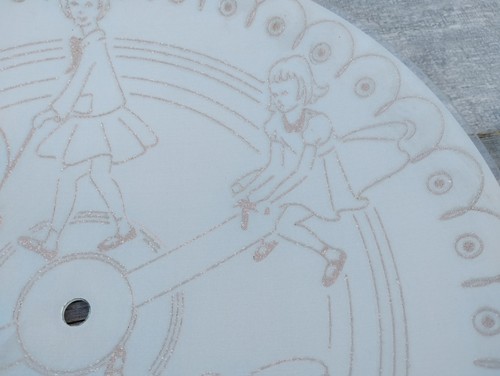 VINTAGE 1950s NURSERY CHILDRENS ROOM MCM ROUND GLASS CEILING LIGHT FIXTURE SHADE - Picture 13 of 24