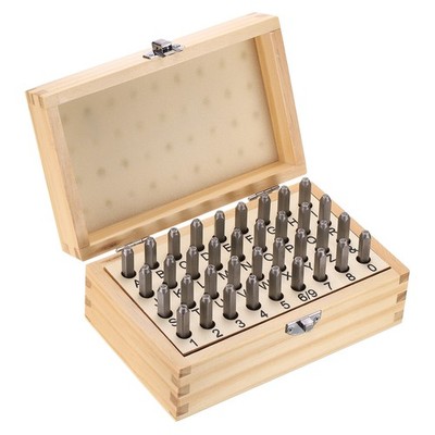 36pc 2mm Steel Letter & Number Metal Stamping Kit Punch Set