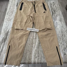 Nike Tech Pants Beige Woven Drawcord Nylon Tapered Ankle HM8241-297 Men’s L-Tall