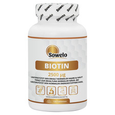 Biotin 2500 mcg Vitamin B7   Tabletten für H...