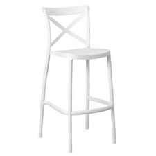 Sgabello alto da bar in bianco  plastica polipropilene sprint h 75 cm