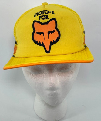 FOX Racing Moto X Hat Trucker Yellow Fox Head Dirt Bike Snapback Mesh