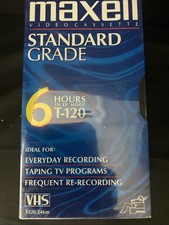 5 Maxell 214016 120 Minute Standard Grade Video Tapes Blank Sealed