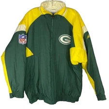 Vintage NFL Apex-One Vintage Green Bay Packers Spell Out Quilted Lined Jacket XL
