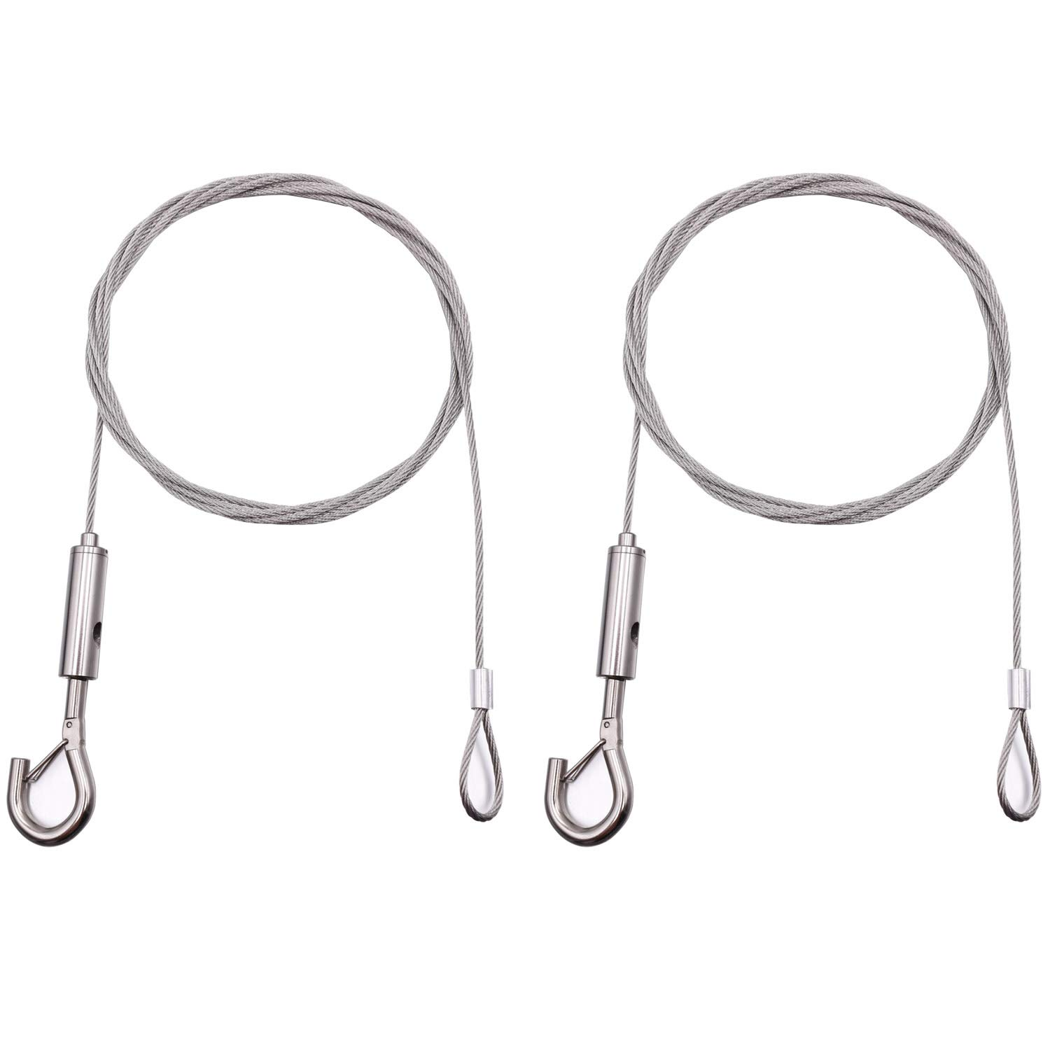 2 Pack 2M Φ2Mm Picture Hanging Wire Heavy Duty Kit with Hook and Loop, for Pictu