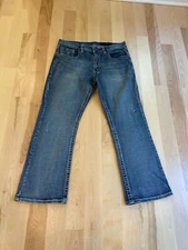 TK Axel Men Size 34X30 Blue Slim Fit Bootcut Jeans Southwestern Saloon