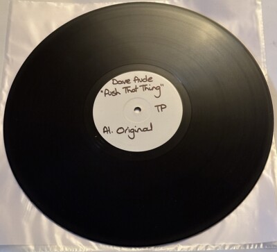 Dave Aude, Push That Thing 12  Vinyl Rare Test Pressing Promo Sheet Electronic