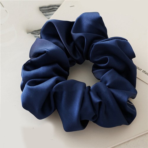 Soft Satin Solid Hair Scrunchies Solid Elastic Hair Bands Ponytail Hair Tie Rope - Picture 16 of 20
