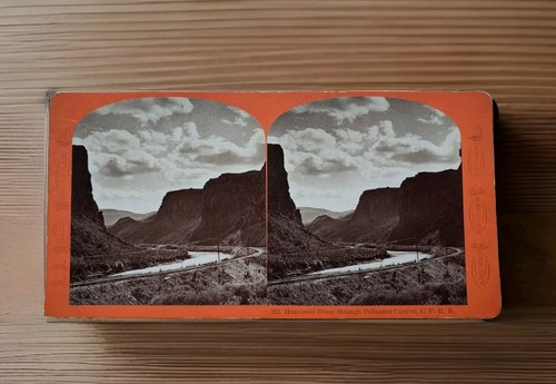 Humboldt River Palisades Canyon | *CPRR Nevada* JJ Reilly Early Stereoview Photo