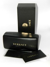 Versace Sunglasses Eyeglasses X-Large Black Case Cloth Box Booklet XL