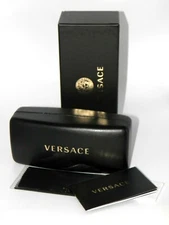 Versace Sunglasses Eyeglasses X-Large  Black Case Cloth Box Booklet XL