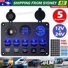 <!--F#f_0-->12V Switch Panel USB Charger 5 GANG ON-OFF Toggle LED Rocker for Car Boat Marine<!--F/-->