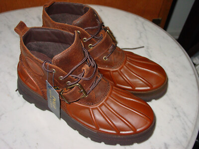 Mens Polo Ralph Lauren Oslo Leather Waterproof Lug Sole Boots! Size 11 NWT's!