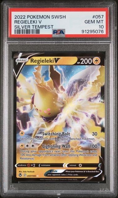 2022 Pokemon Silver Tempest Regieleki V PSA 10 GEM #057 2022 Pokemon Silver Tempest Regieleki V PSA 10 GEM #057