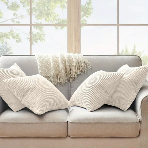 Set Of 4 Crushed Velvet Cushion Covers OR Filled Cushions 18x18" Sofa Pillows UK - Picture 12 of 85