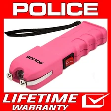 POLICE Stun Gun 928 Max Volt Self Defense Rechargeable LED Flashlight Pink