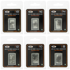 Fishing Eyed Hooks Set Match Barbless NGT Sharp 20x Each Sizes 8 10 12 14 16 18