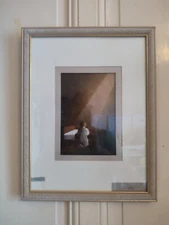 Robert CACHARD (20th) "Evening Prayer" Oil On Cardboard Framed Under Glass